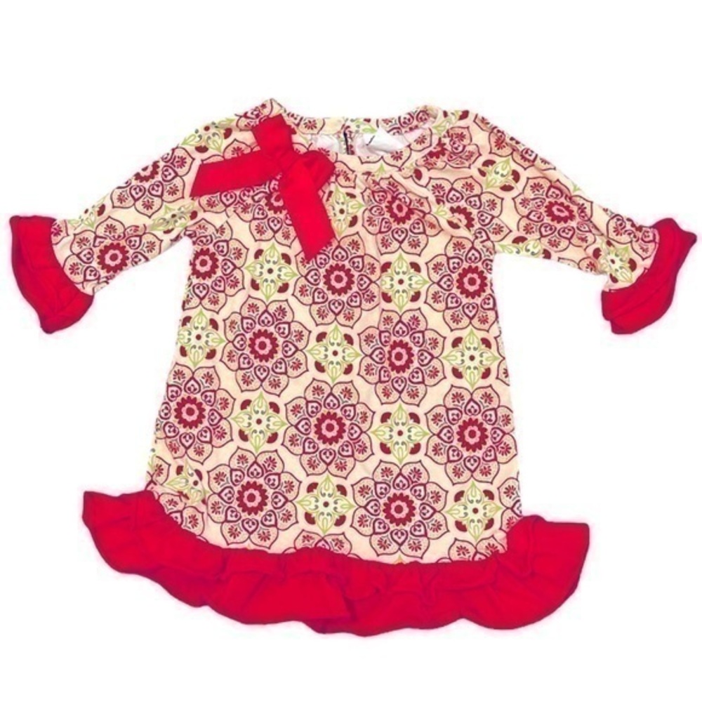 5/5T Christmas Ruffle Dress